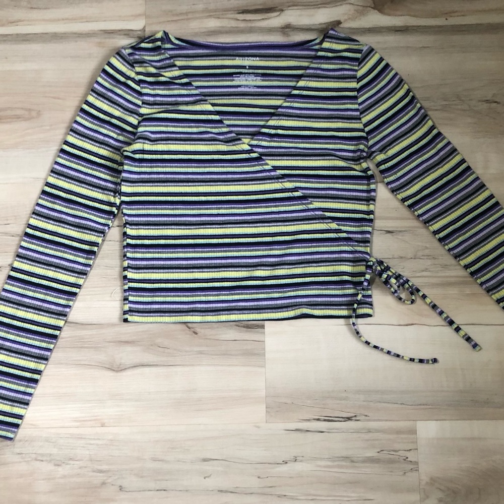 Cropped multicolored striped crop top